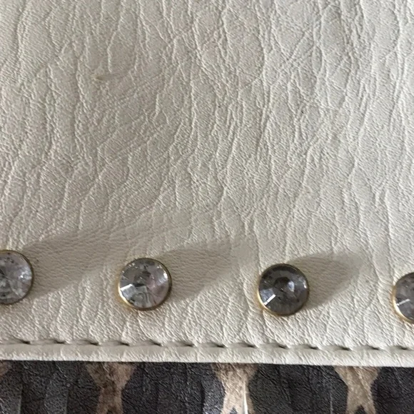 NWT Americana red white blue purse fringes vegan leather zipper compartments - Picture 7 of 12